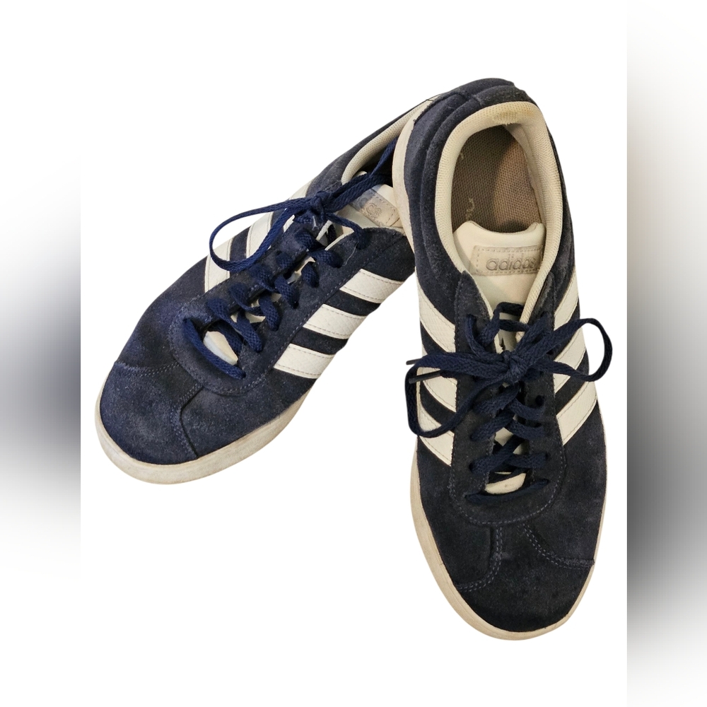 adidas Womens  Dark Blue and White Sneakers Size 8.5